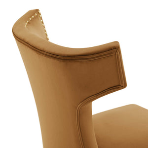 Curve Performance Velvet Dining Chairs Set of 2 by Modway