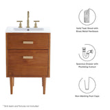 Cassia 24" Teak Wood Bathroom Vanity Cabinet by Modway