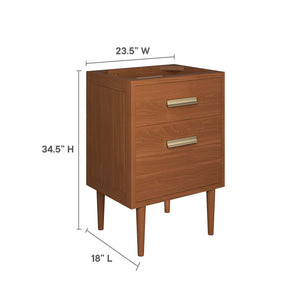 Cassia 24" Teak Wood Bathroom Vanity Cabinet by Modway