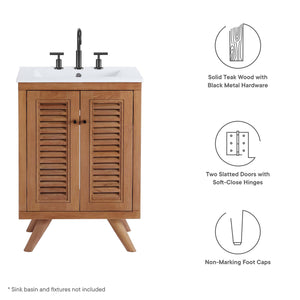 Birdie 24" Teak Wood Bathroom Vanity Cabinet (Sink Basin Not Included) by Modway