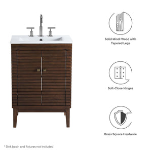 Ledger 24" Walnut Wood Bathroom Vanity Cabinet by Modway