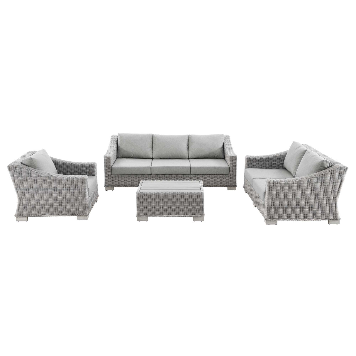 Conway 4-Piece Outdoor Patio Wicker Rattan Furniture Set by Modway