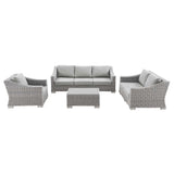 Conway 4-Piece Outdoor Patio Wicker Rattan Furniture Set by Modway