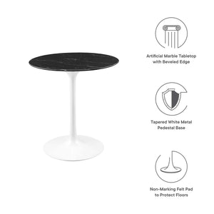 Lippa 28" Round Faux Marble Dining Table by Modway