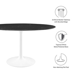 Lippa 54" Oval Faux Marble Dining Table by Modway