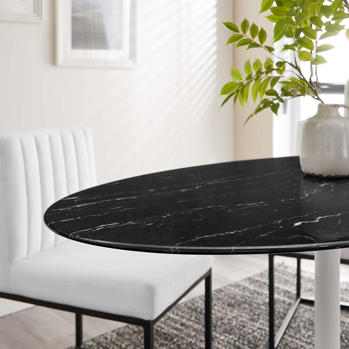 Lippa 54" Oval Faux Marble Dining Table by Modway
