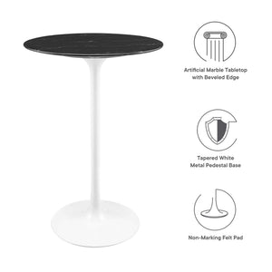 Lippa 28" Round Faux Marble Bar Table by Modway