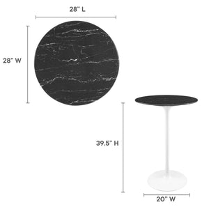 Lippa 28" Round Faux Marble Bar Table by Modway