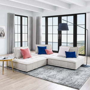 Saunter 3-Piece Tufted Fabric Sofa by Modway