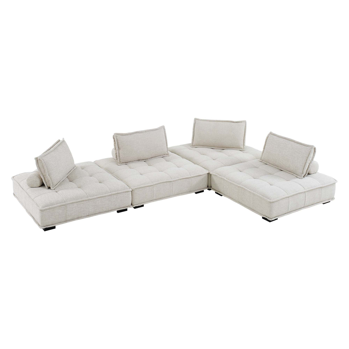 Saunter 4-Piece Tufted Fabric Sectional Sofa by Modway