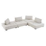 Saunter 4-Piece Tufted Fabric Sectional Sofa by Modway