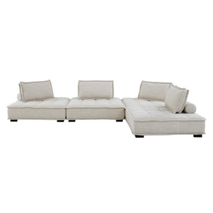 Saunter 4-Piece Tufted Fabric Sectional Sofa by Modway