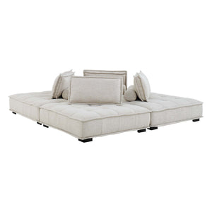 Saunter 4-Piece Tufted Fabric Sectional Sofa by Modway