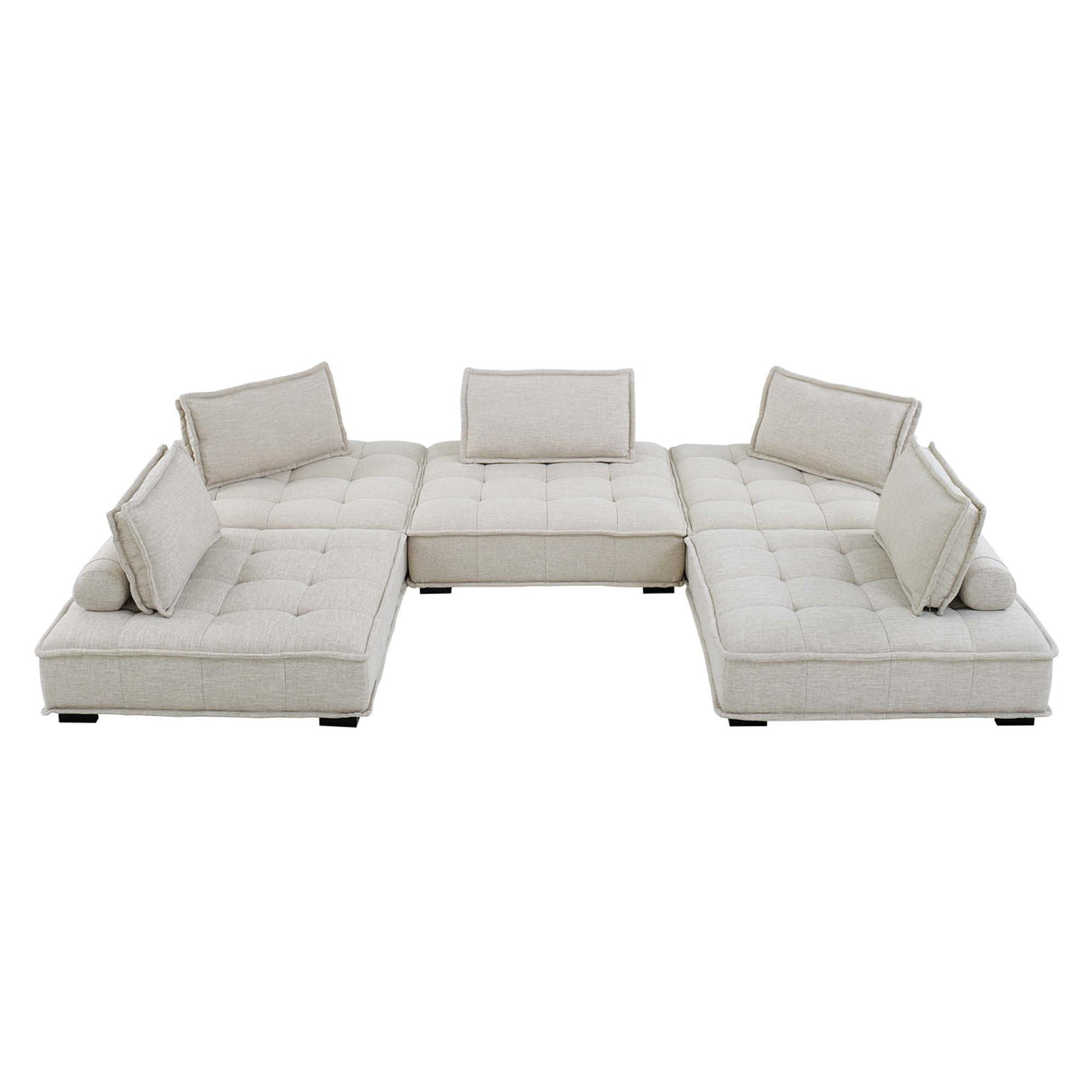 Saunter 5-Piece Tufted Fabric Sectional Sofa by Modway