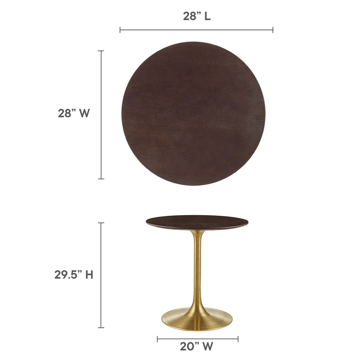 Lippa 28" Round Wood Dining Table by Modway