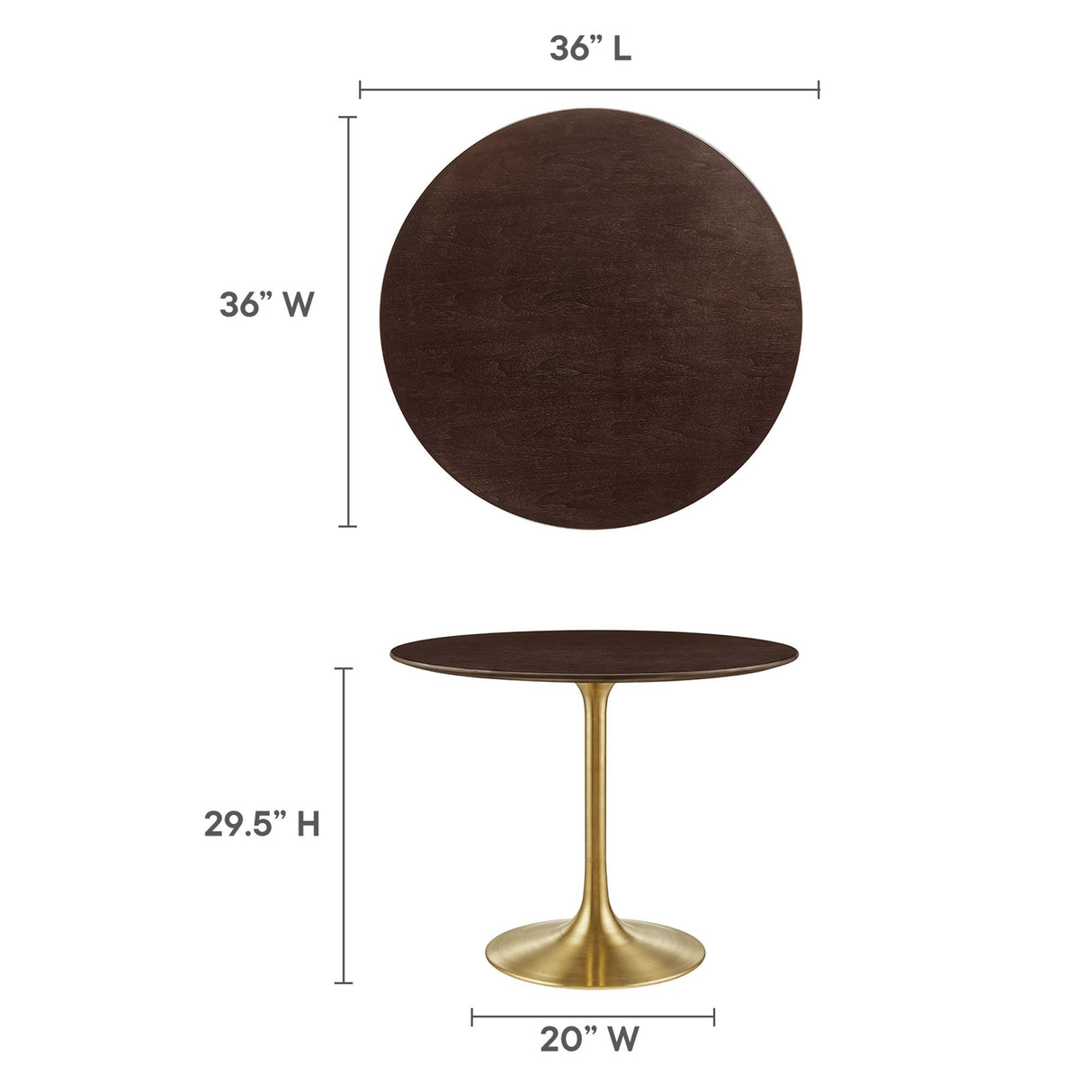 Lippa 36" Round Wood Dining Table by Modway