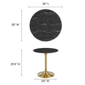 Lippa 28" Round Faux Marble Dining Table by Modway