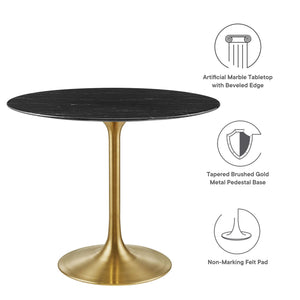 Lippa 36" Round Faux Marble Dining Table by Modway