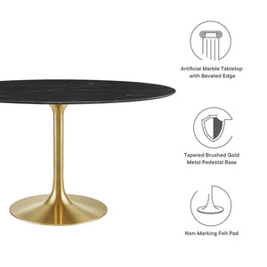 Lippa 54" Oval Faux Marble Dining Table by Modway