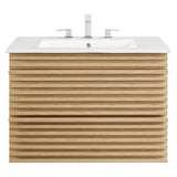 Render 30" Wall-Mount Bathroom Vanity by Modway