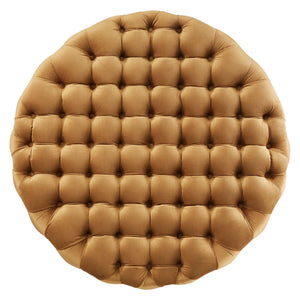 Amour Tufted Button Large Round Performance Velvet Ottoman by Modway