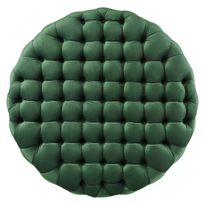 Amour Tufted Button Large Round Performance Velvet Ottoman by Modway