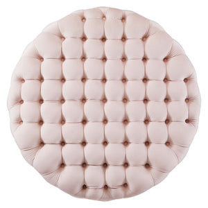 Amour Tufted Button Large Round Performance Velvet Ottoman by Modway