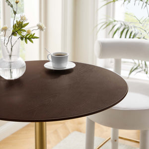 Lippa 28" Round Cherry Walnut Wood Bar Table by Modway