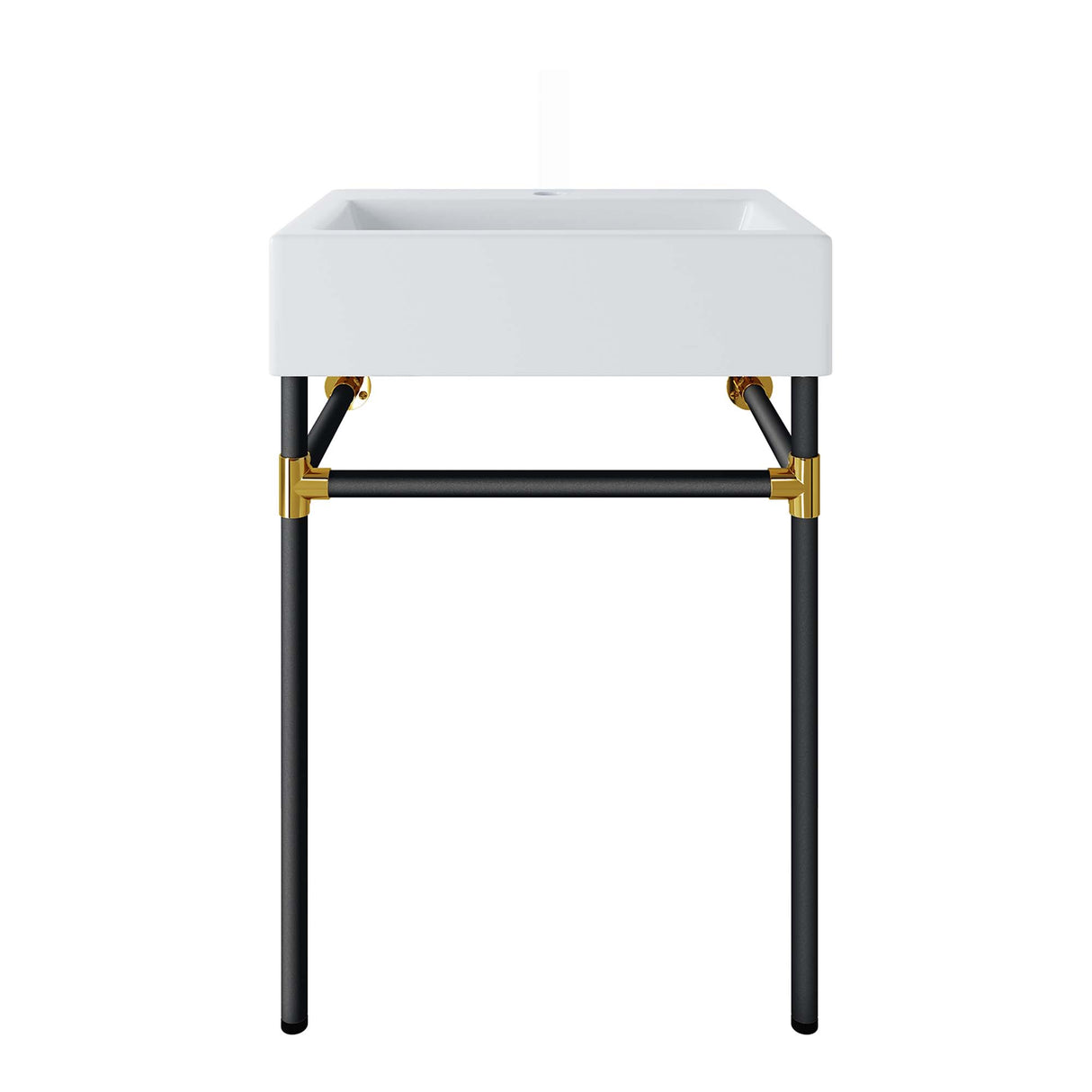 Redeem 24" Wall-Mount Black Stainless Steel Bathroom Vanity by Modway