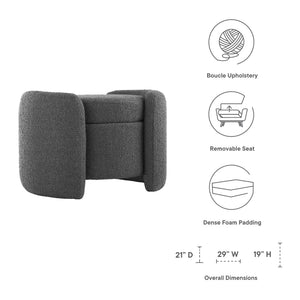 Nebula Boucle Upholstered Ottoman by Modway