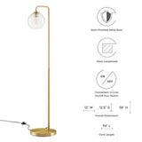 Silo Glass Globe Glass and Metal Floor Lamp by Modway