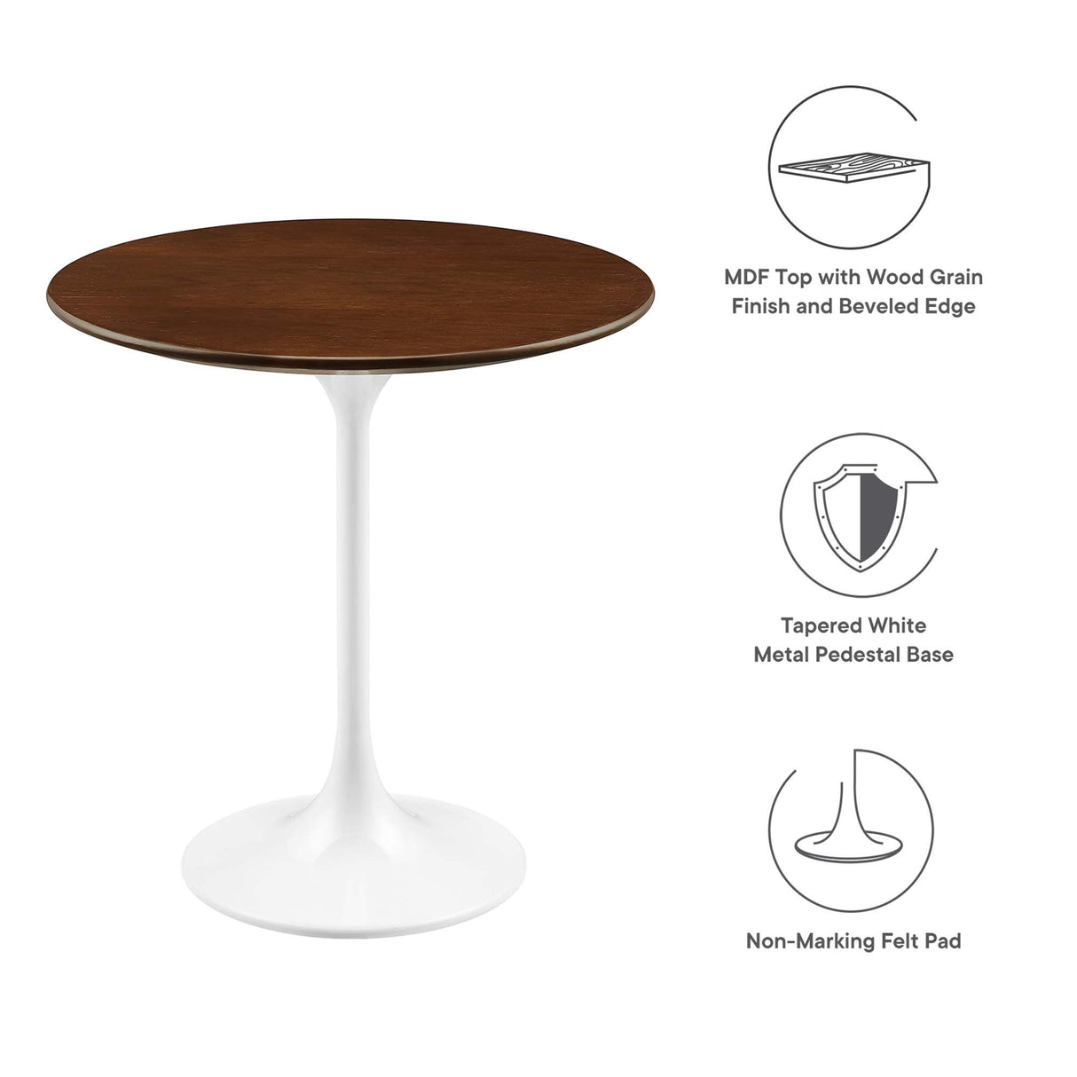Lippa 20" Round Wood Side Table by Modway