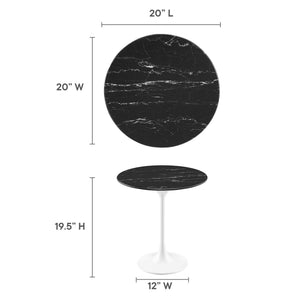 Lippa 20" Round Faux Marble Side Table by Modway