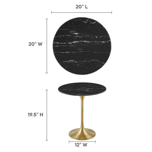 Lippa 20" Round Faux Marble Side Table by Modway