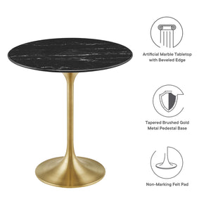 Lippa 20" Round Faux Marble Side Table by Modway