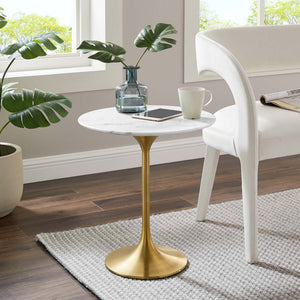 Lippa 20" Round Faux Marble Side Table by Modway