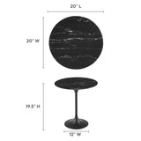 Lippa 20" Round Faux Marble Side Table by Modway