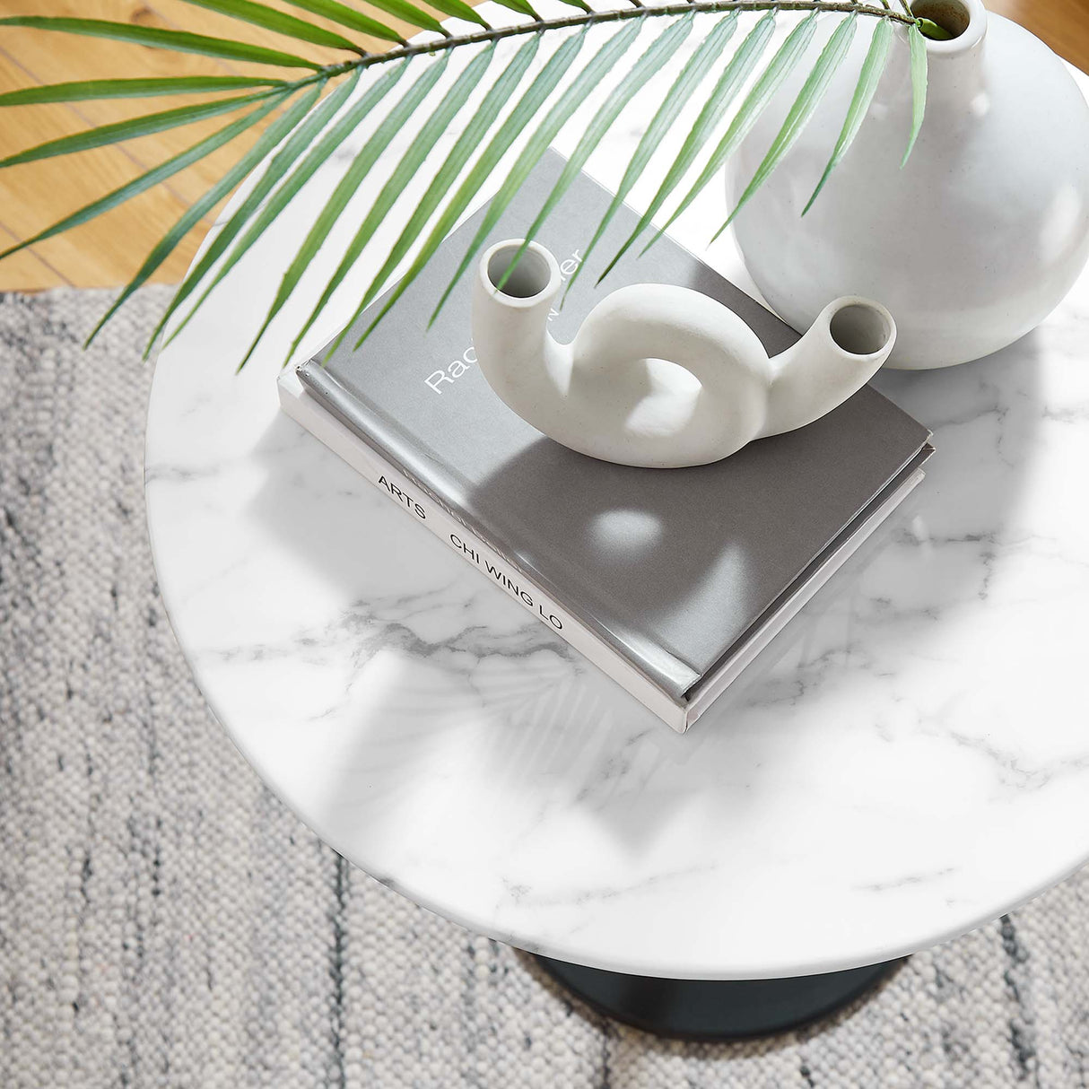 Lippa 20" Round Faux Marble Side Table by Modway