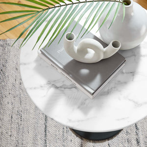 Lippa 20" Round Faux Marble Side Table by Modway