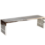 Gridiron Large Stainless Steel Bench by Modway