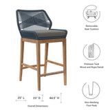Wellspring Outdoor Patio Teak Wood Bar Stool by Modway