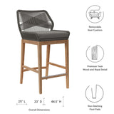 Wellspring Outdoor Patio Teak Wood Bar Stool by Modway
