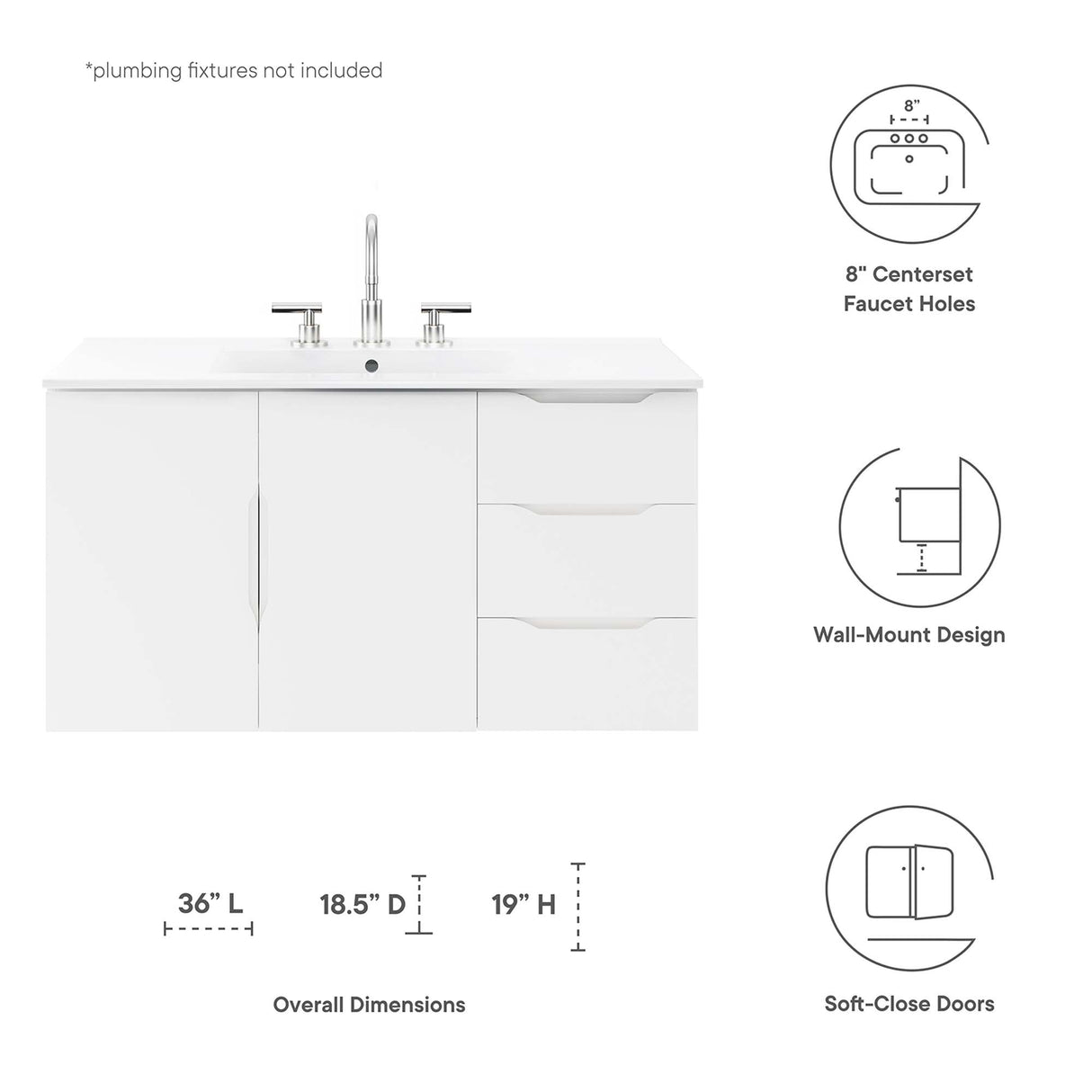 Vitality 36" Bathroom Vanity by Modway