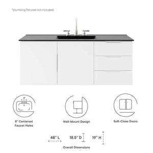 Vitality 48" Single Sink Bathroom Vanity by Modway