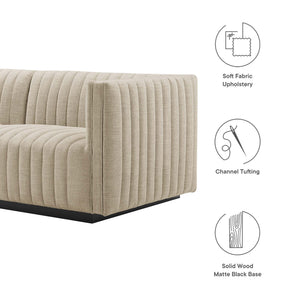 Conjure 4-Piece Channel Tufted Upholstered Fabric Sectional Sofa by Modway