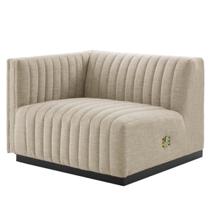 Conjure 4-Piece Channel Tufted Upholstered Fabric Sectional Sofa by Modway