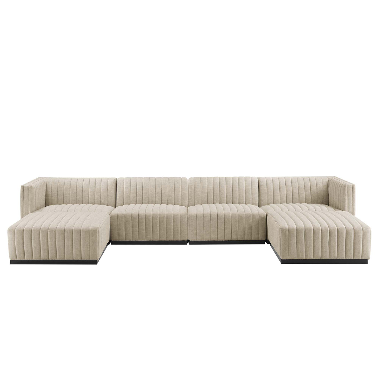 Conjure 6-Piece Channel Tufted Upholstered Fabric Sectional Sofa by Modway