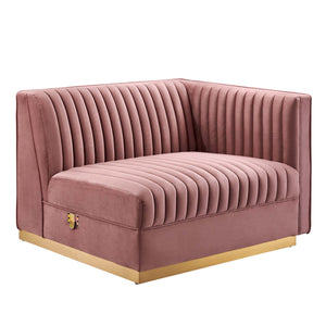 Sanguine Channel Tufted Performance Velvet Modular Sectional Sofa Loveseat by Modway