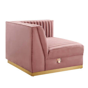Sanguine Channel Tufted Performance Velvet 3-Seat Modular Sectional Sofa by Modway