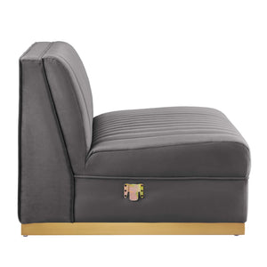 Sanguine Channel Tufted Performance Velvet 3-Seat Modular Sectional Sofa by Modway